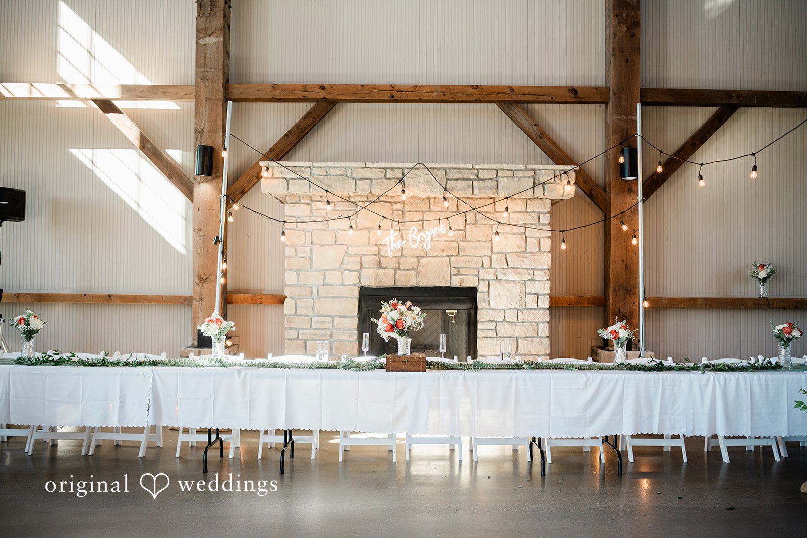 Kensey + Jordan Reception space inside Muhlhauser Barn