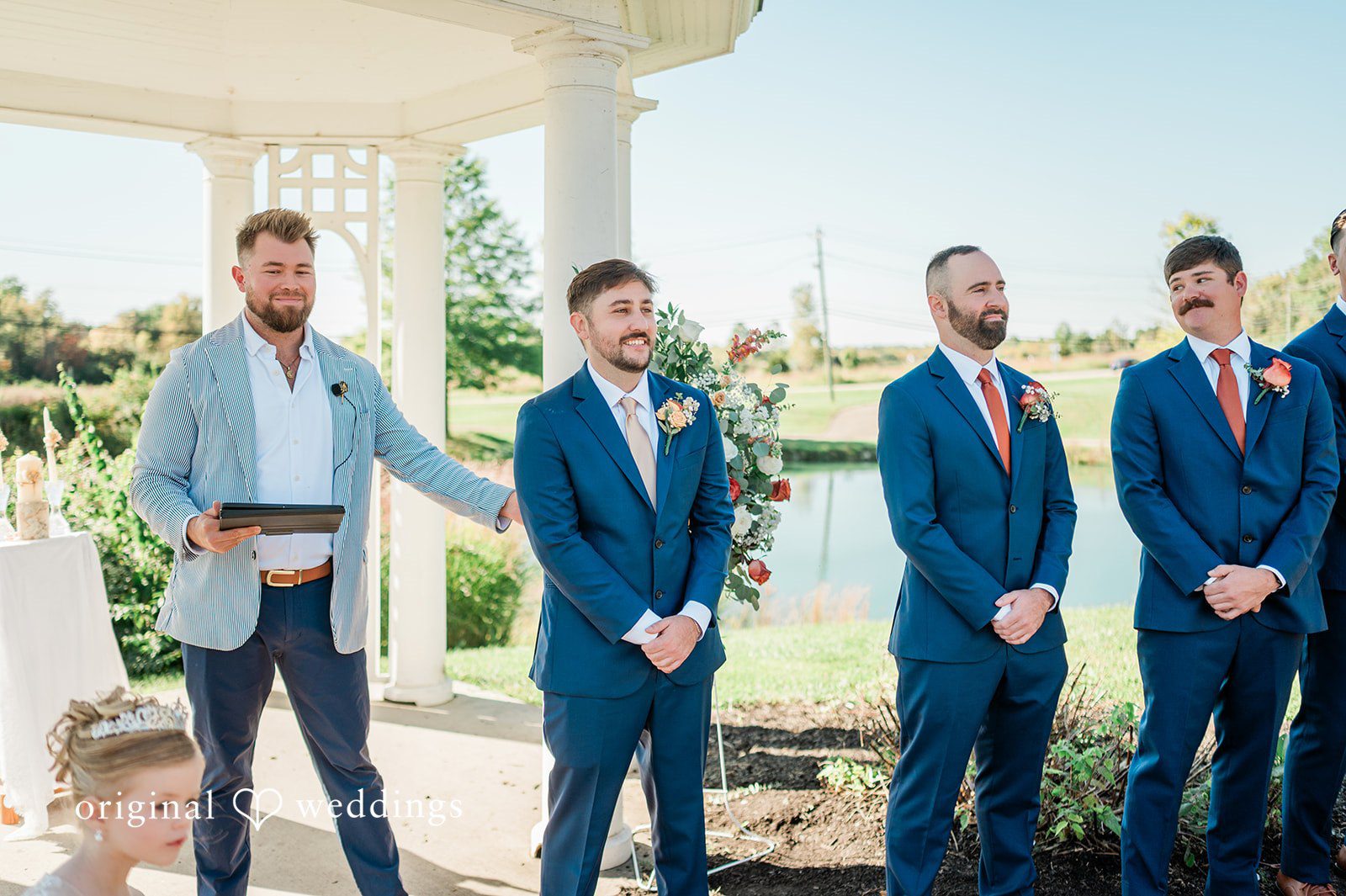 Kensey + Jordan Groomsmen standing by the gazebo