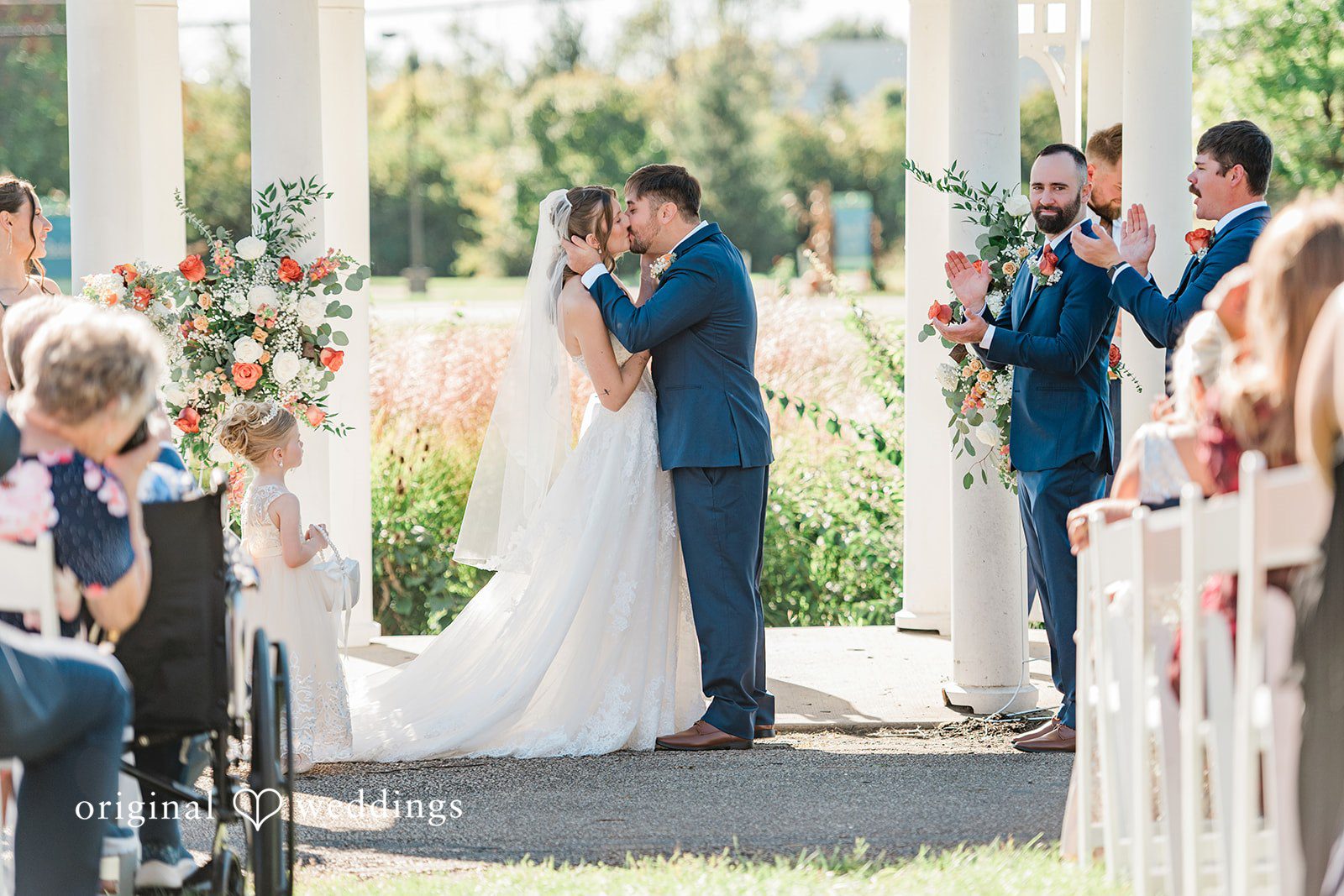 Kensey + Jordan Couple at the gazebo during the ceremony