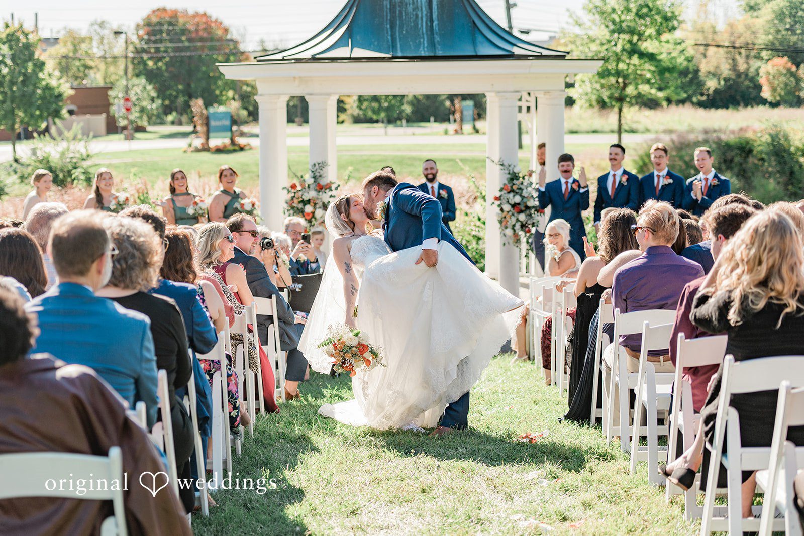 Kensey + Jordan Wide view of the ceremony by the gazebo