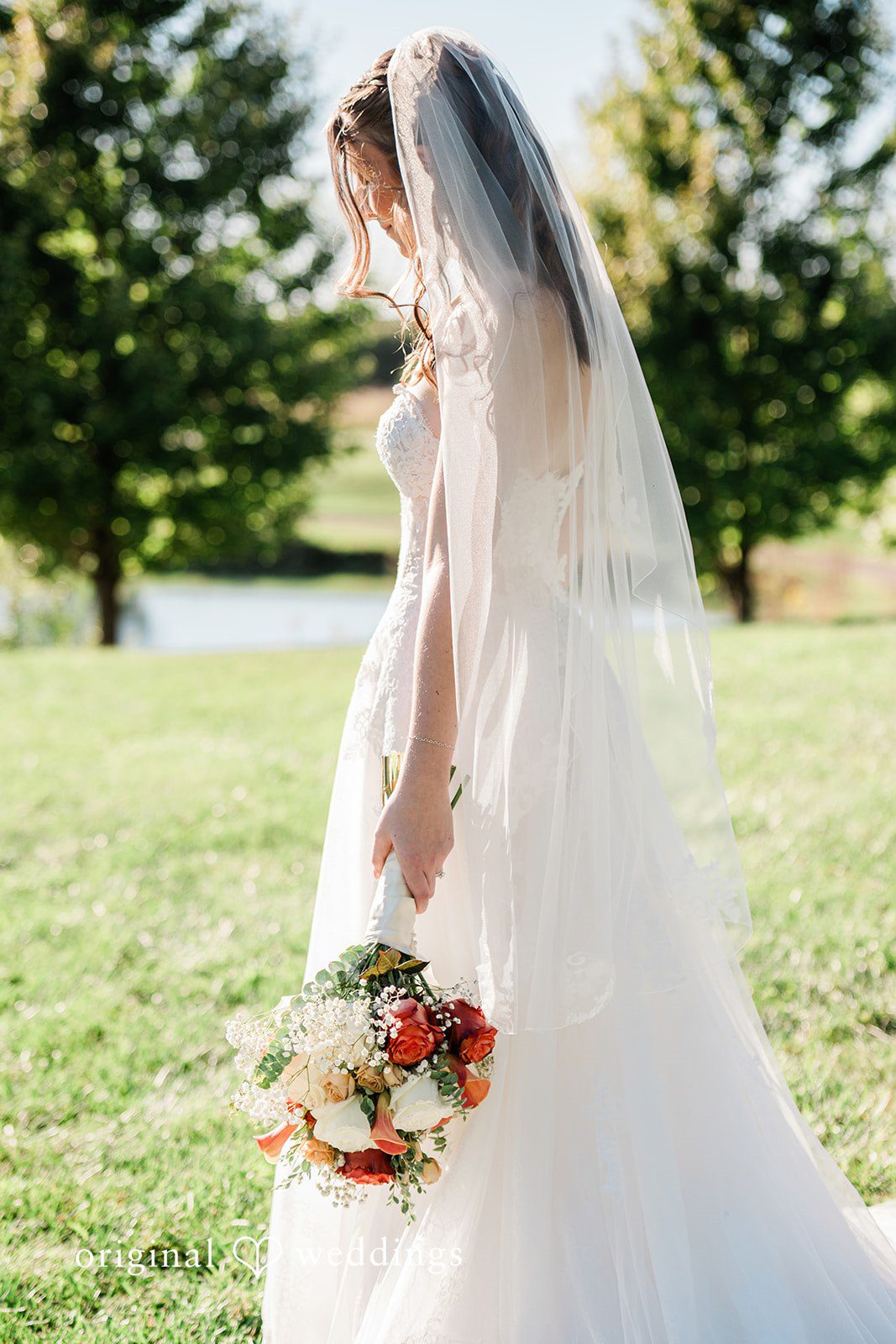 Kensey + Jordan Bride portrait on the lawn