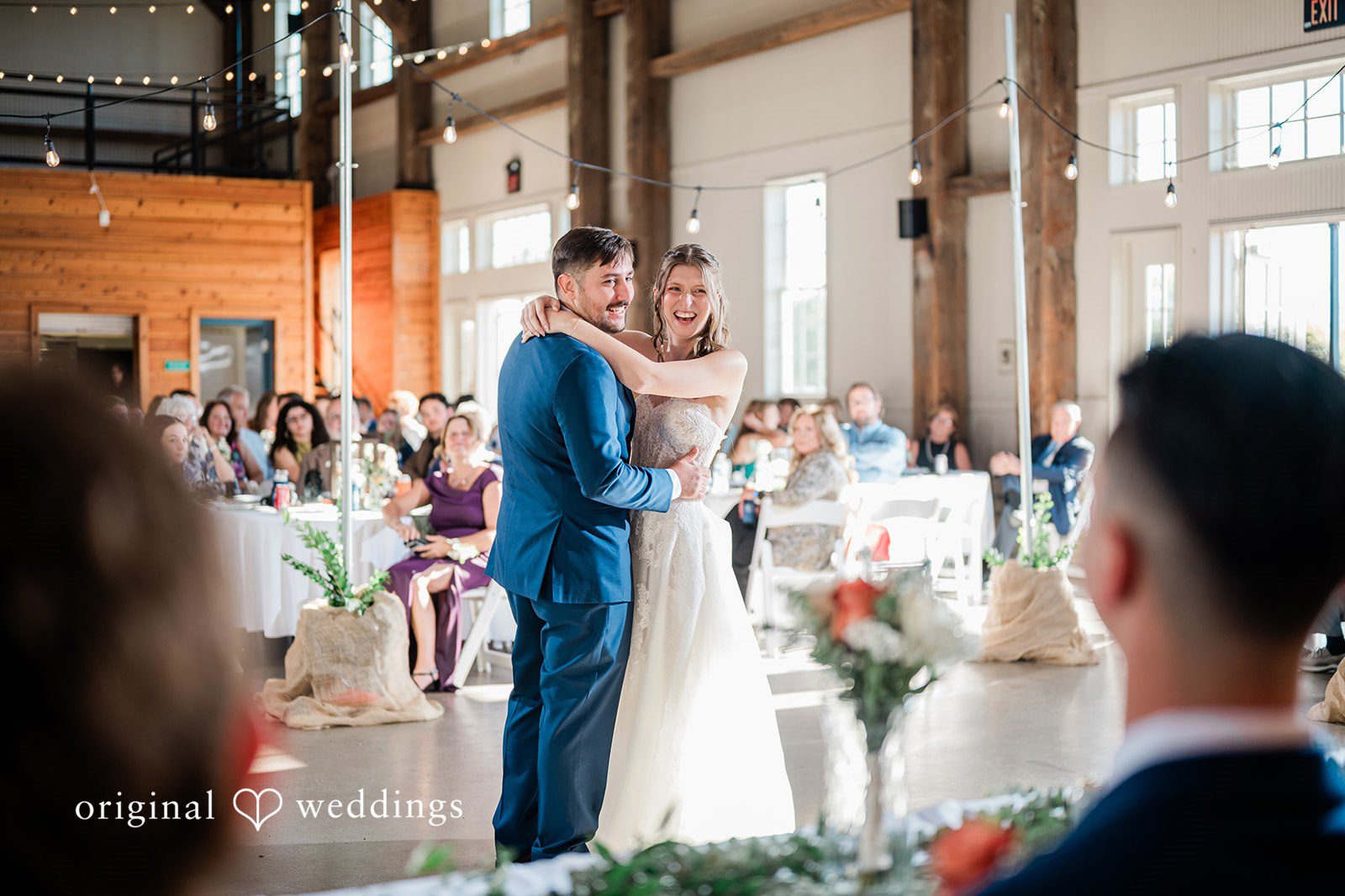 Kensey + Jordan Reception toasts in the barn