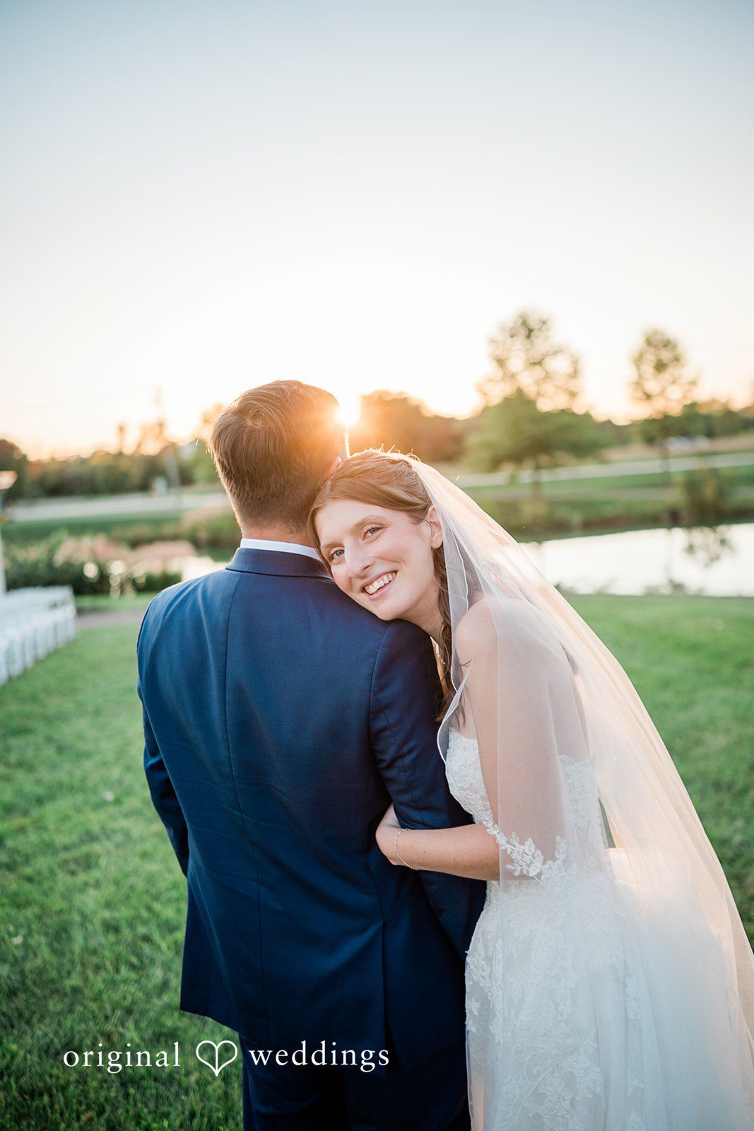 Kensey + Jordan Couple embracing in the evening light