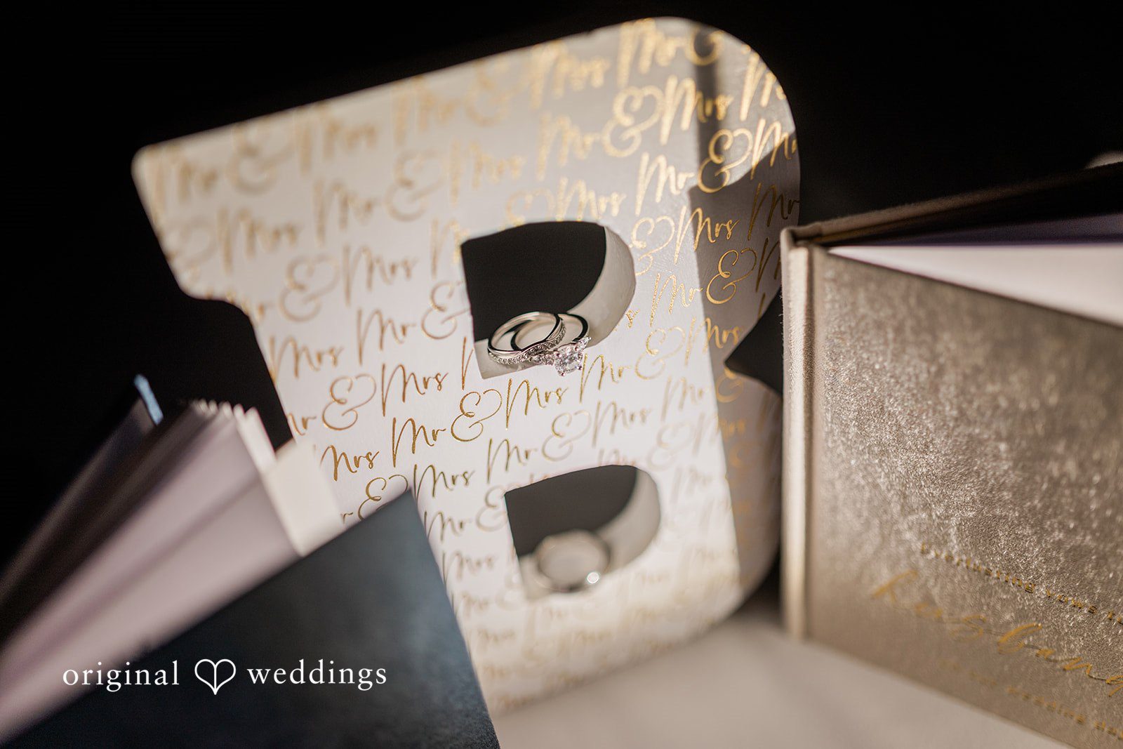 Kensey + Jordan Ring box with the couple's initial