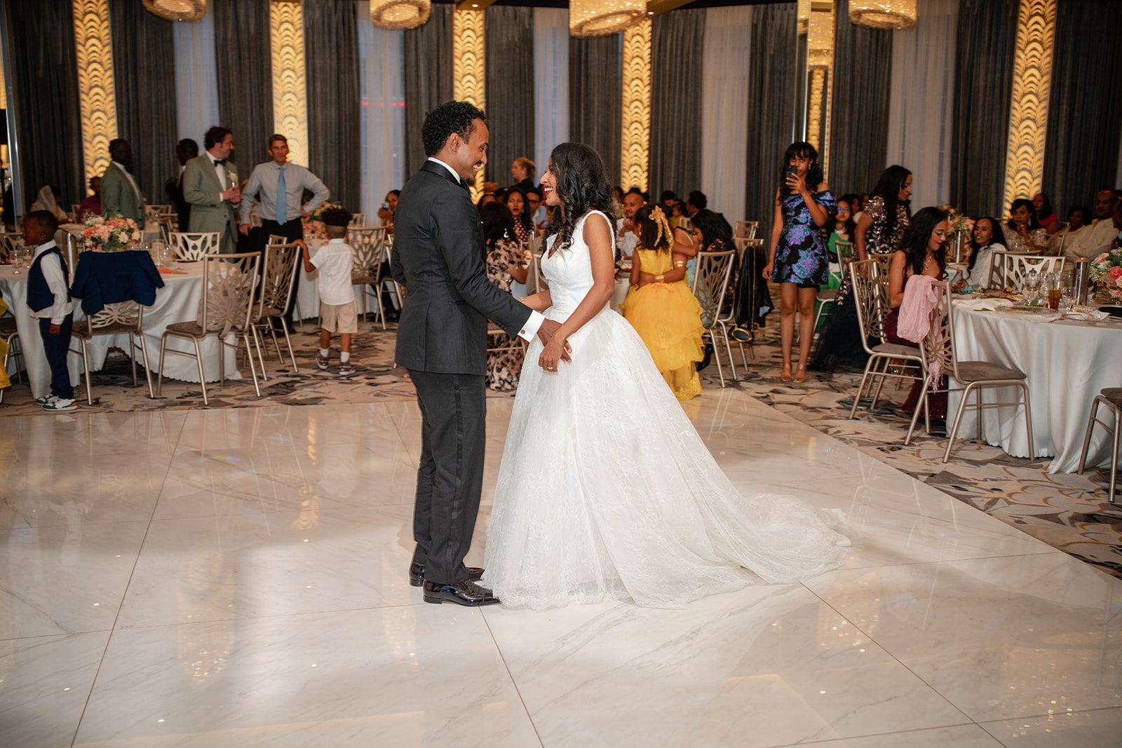 nuur-event-center-timeless-denver-henok-elshadaye-p034-11 First dance in the ballroom at Nuur Event Center