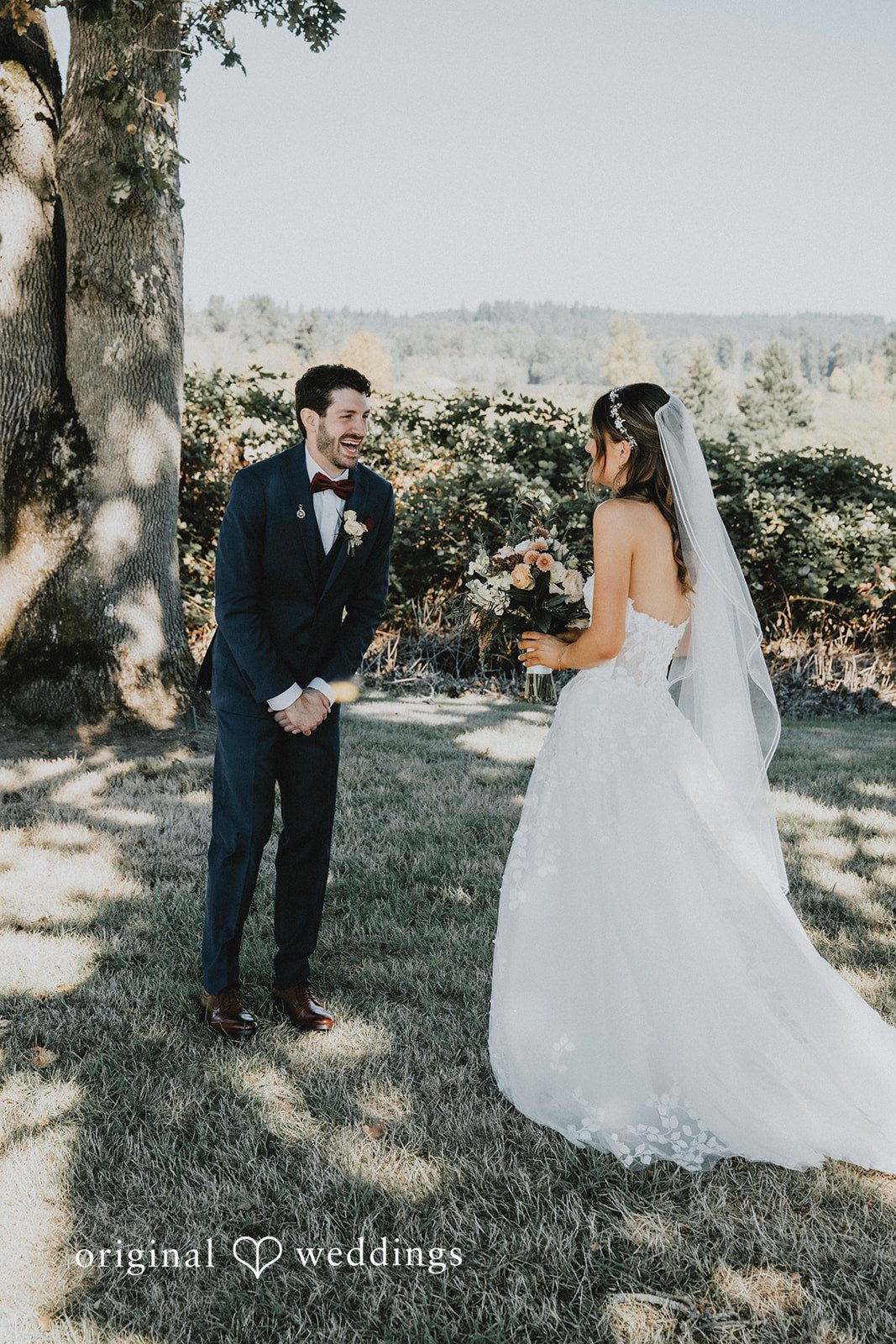 Couple during the outdoor ceremony