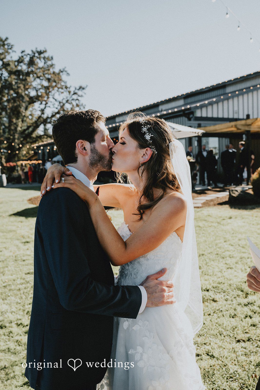 Couple embracing in the open field