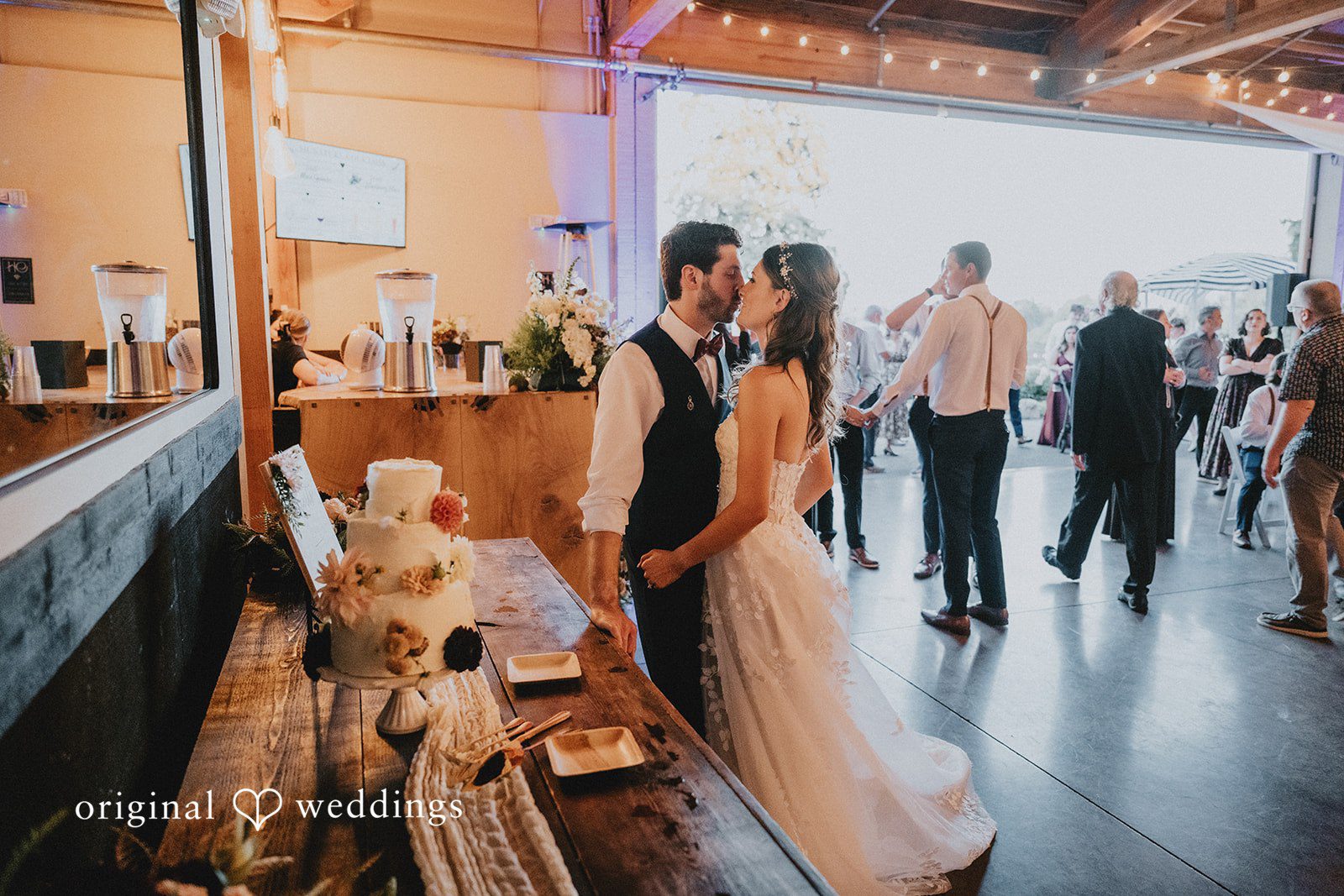 Guests celebrating at the reception