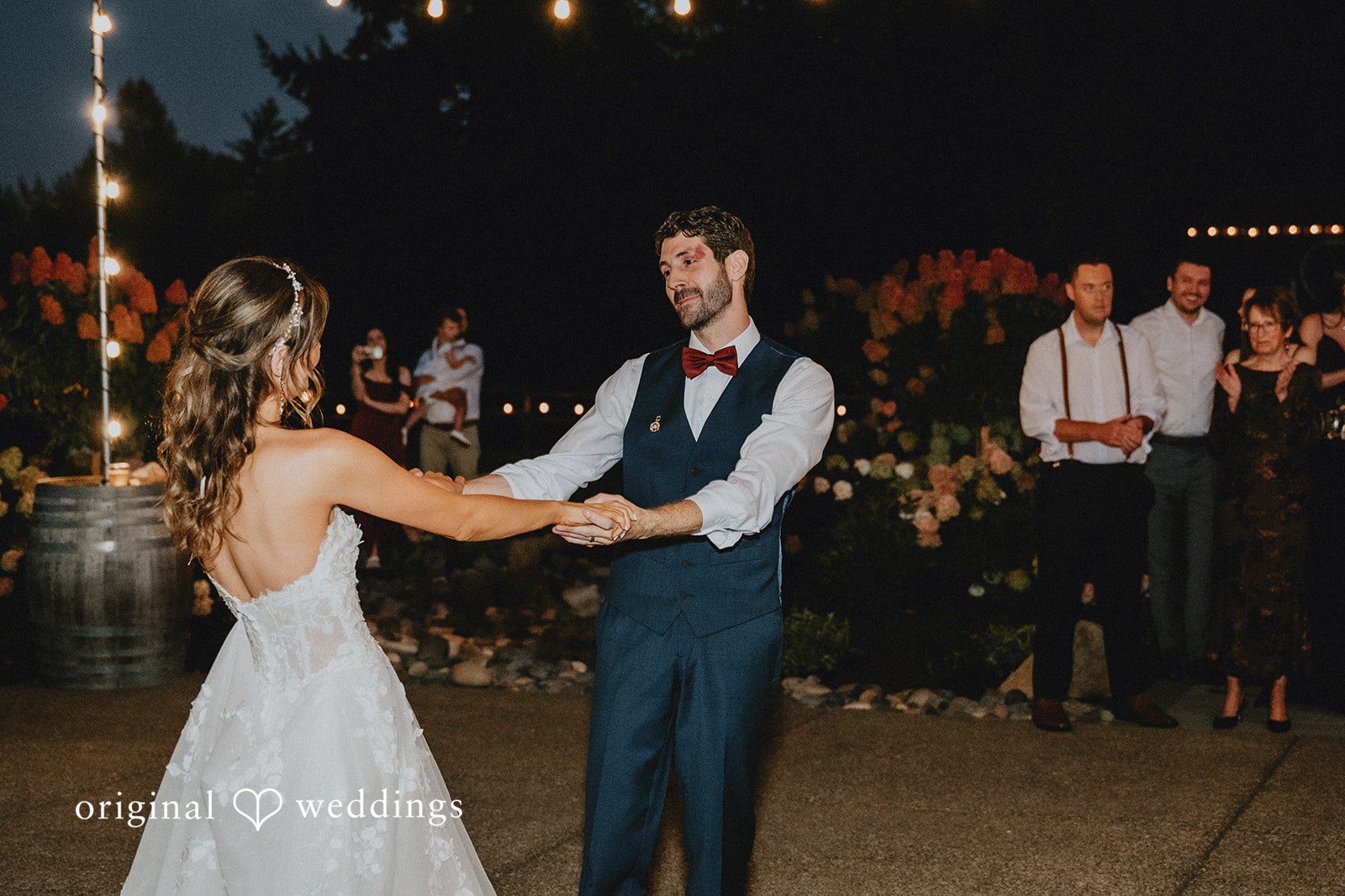 Couple dancing at night