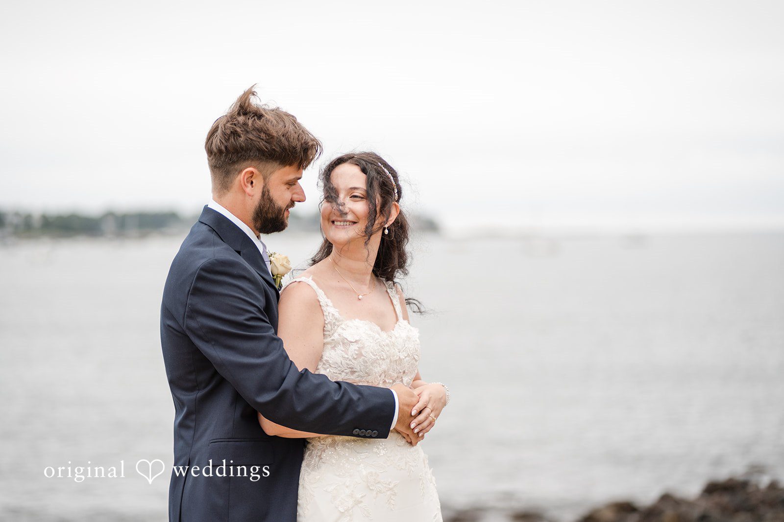 Francesca + Steven A romantic portrait of the couple by the waterfront