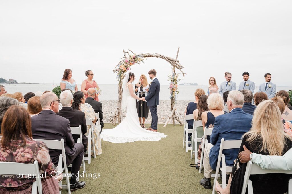 Francesca + Steven The Oceanview of Nahant wedding ceremony