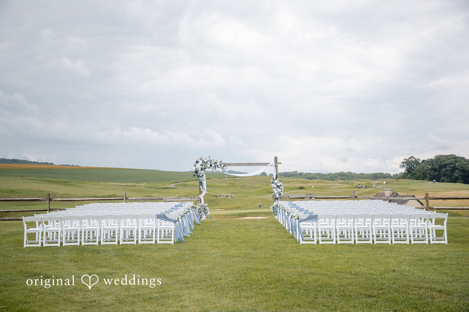 Taylor + Grady The outdoor ceremony space at Olde Homestead Golf