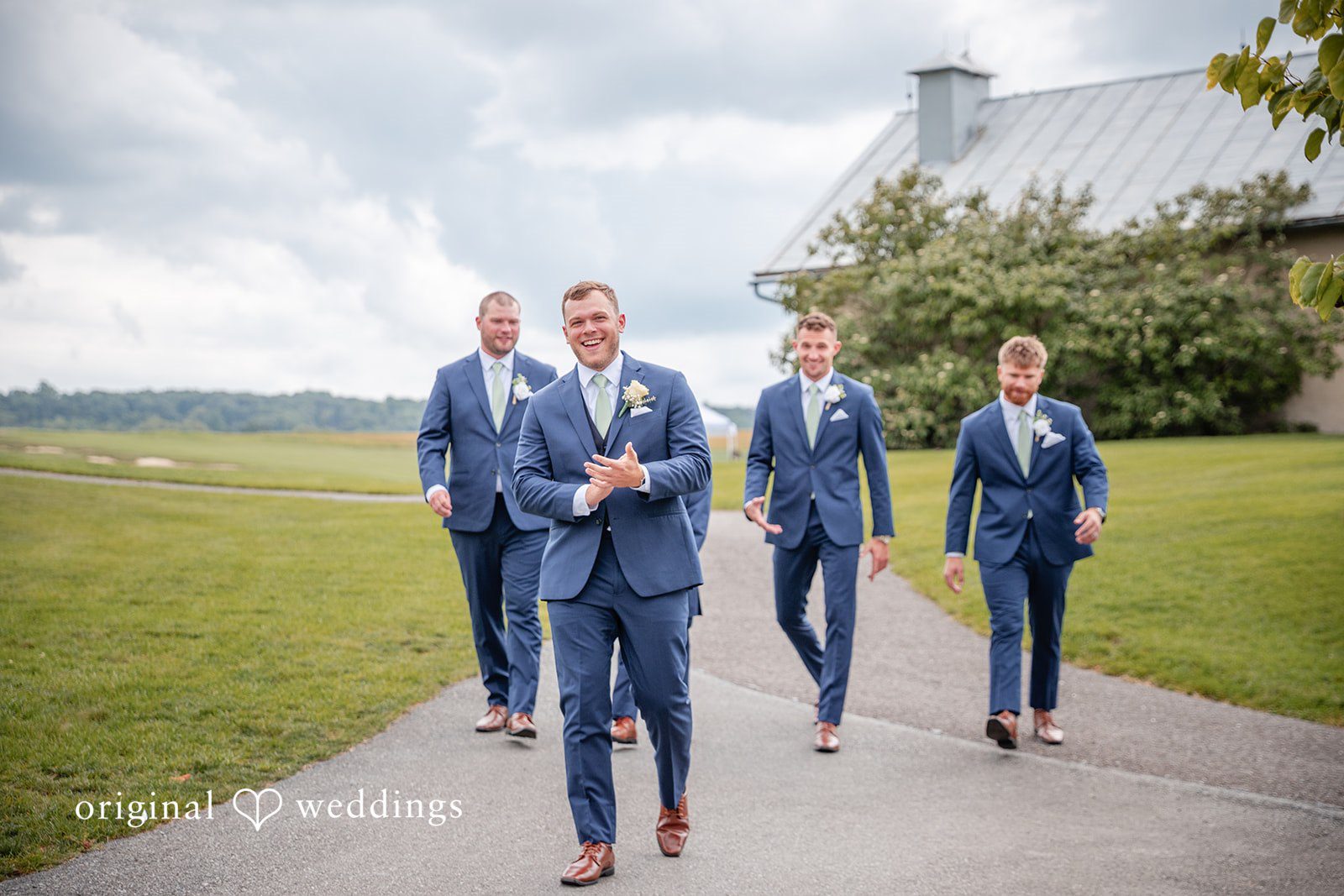 Taylor + Grady Our Philadelphia wedding photographers captured a stylish portrait of the groom and the groomsmen