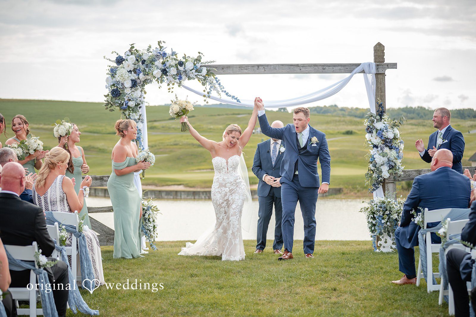 Taylor + Grady The couple shows great excitement after their union