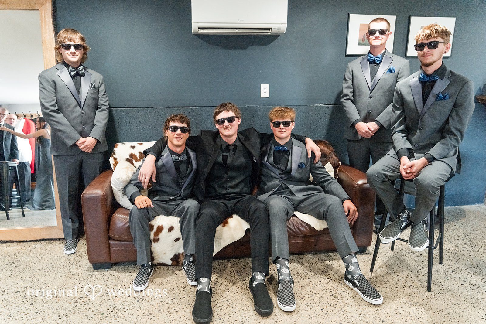 Baylee + Jackson Groom with his groomsmen at Pemberton Farm