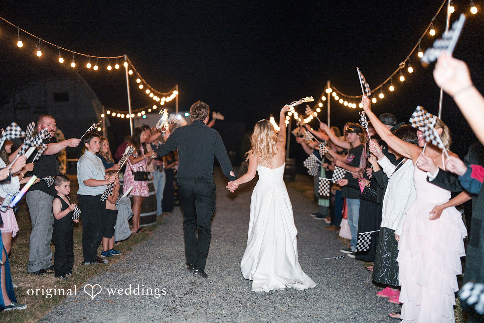 Baylee + Jackson Guests lining the send off