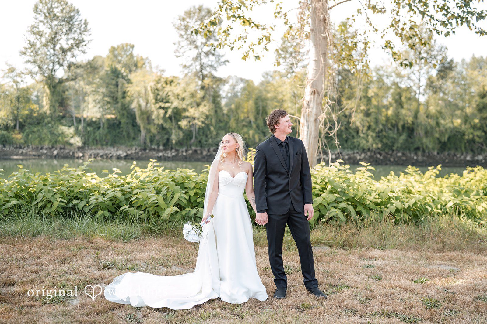 Baylee + Jackson Bride and groom on the farm, captured by Seattle wedding photographers from Original Weddings at Pemberton Farm