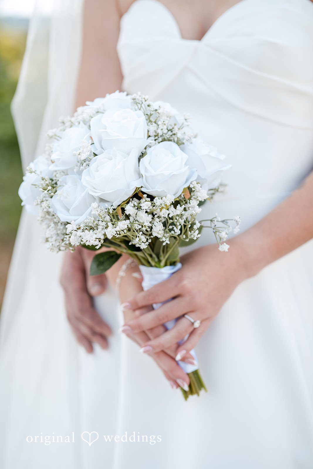 Baylee + Jackson Bride's bouquet of white flowers
