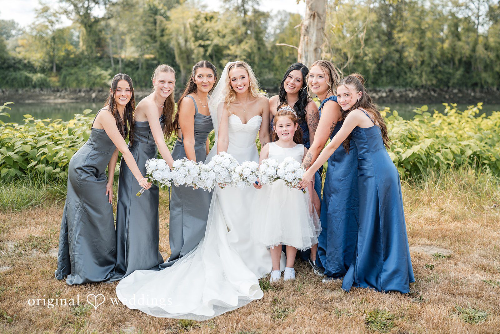 Baylee + Jackson Bride with her bridesmaids at Pemberton Farm
