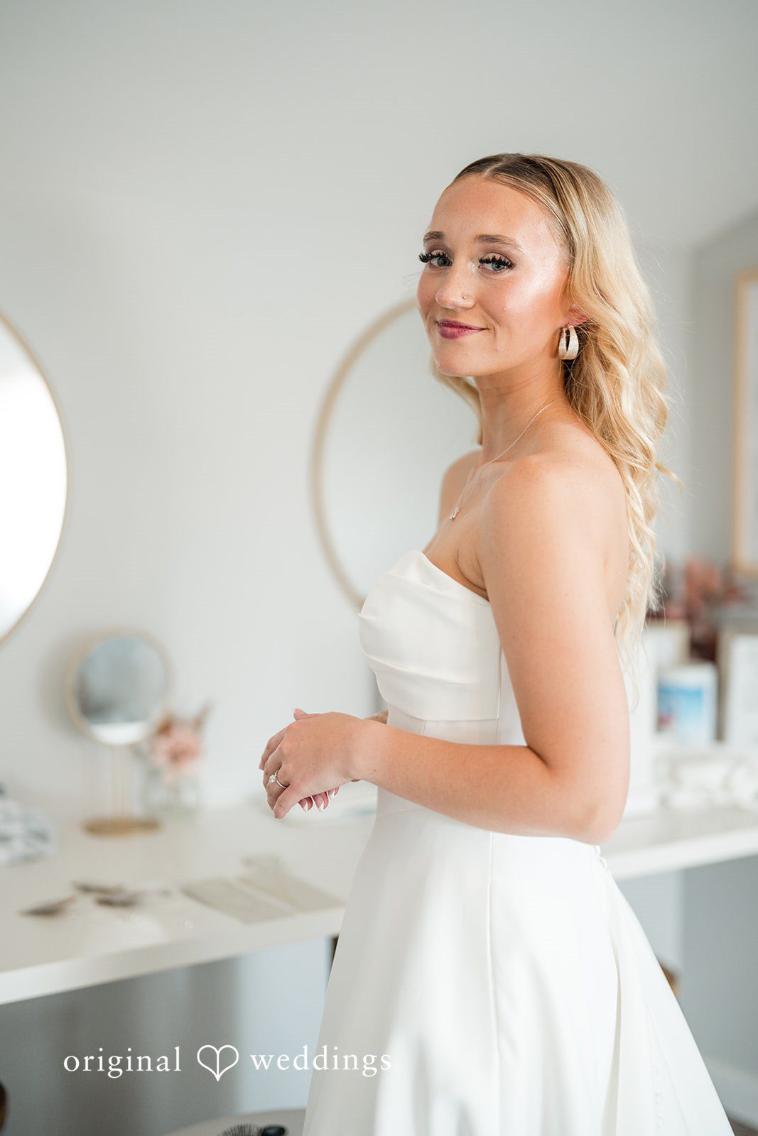 Baylee + Jackson Bride smiling in her dress