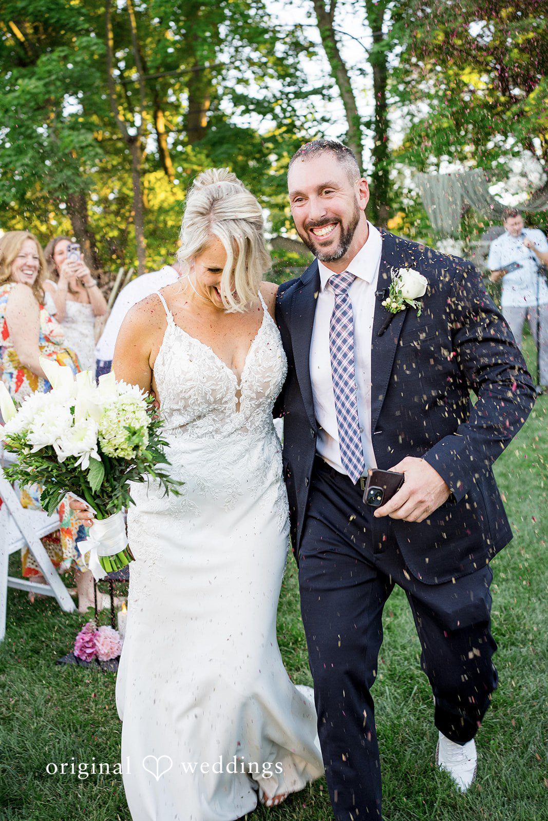 August 29, 2026 – Brittany & Vincent – (ID-5826) Couple walking back down the aisle as guests cheer