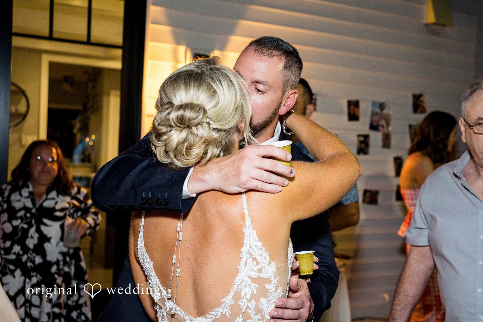 August 29, 2026 – Brittany & Vincent – (ID-5826) Bride hugging a guest at the reception in a Pennsylvania backyard