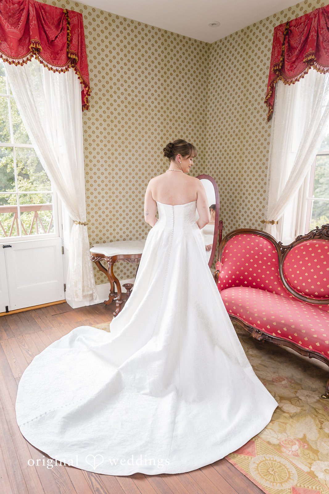 Hannah + Jonathan Bridal portrait of Hannah at President Lincoln's Cottage