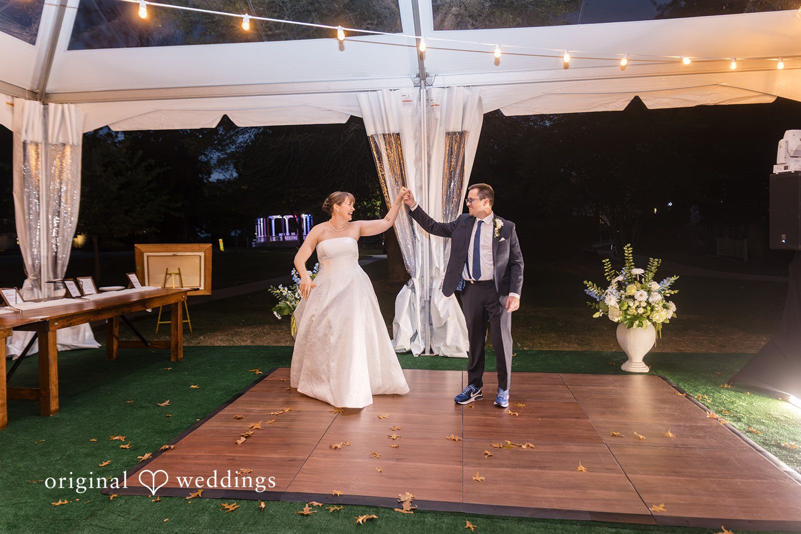 Hannah + Jonathan Celebrating at the reception
