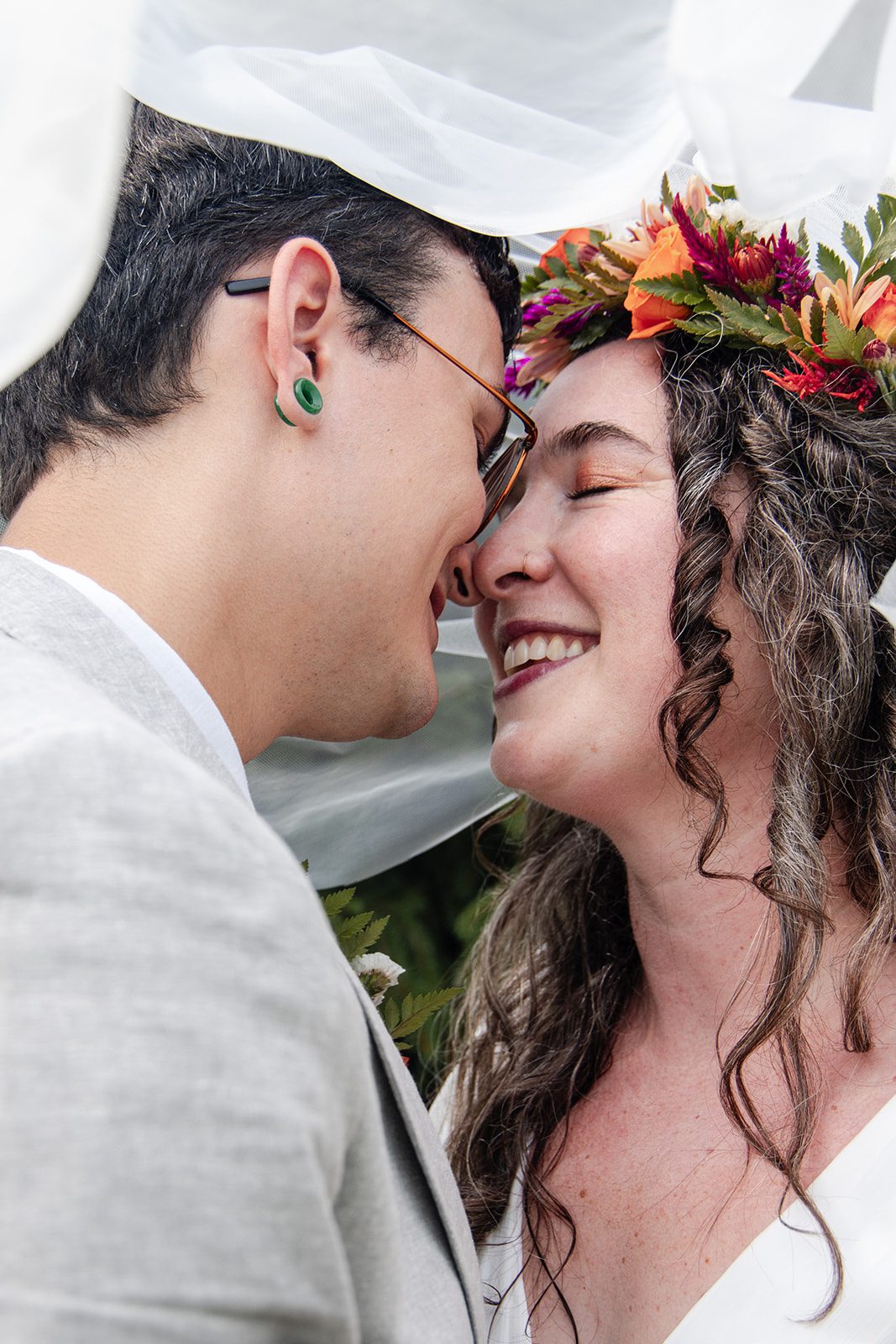 Couple touching noses