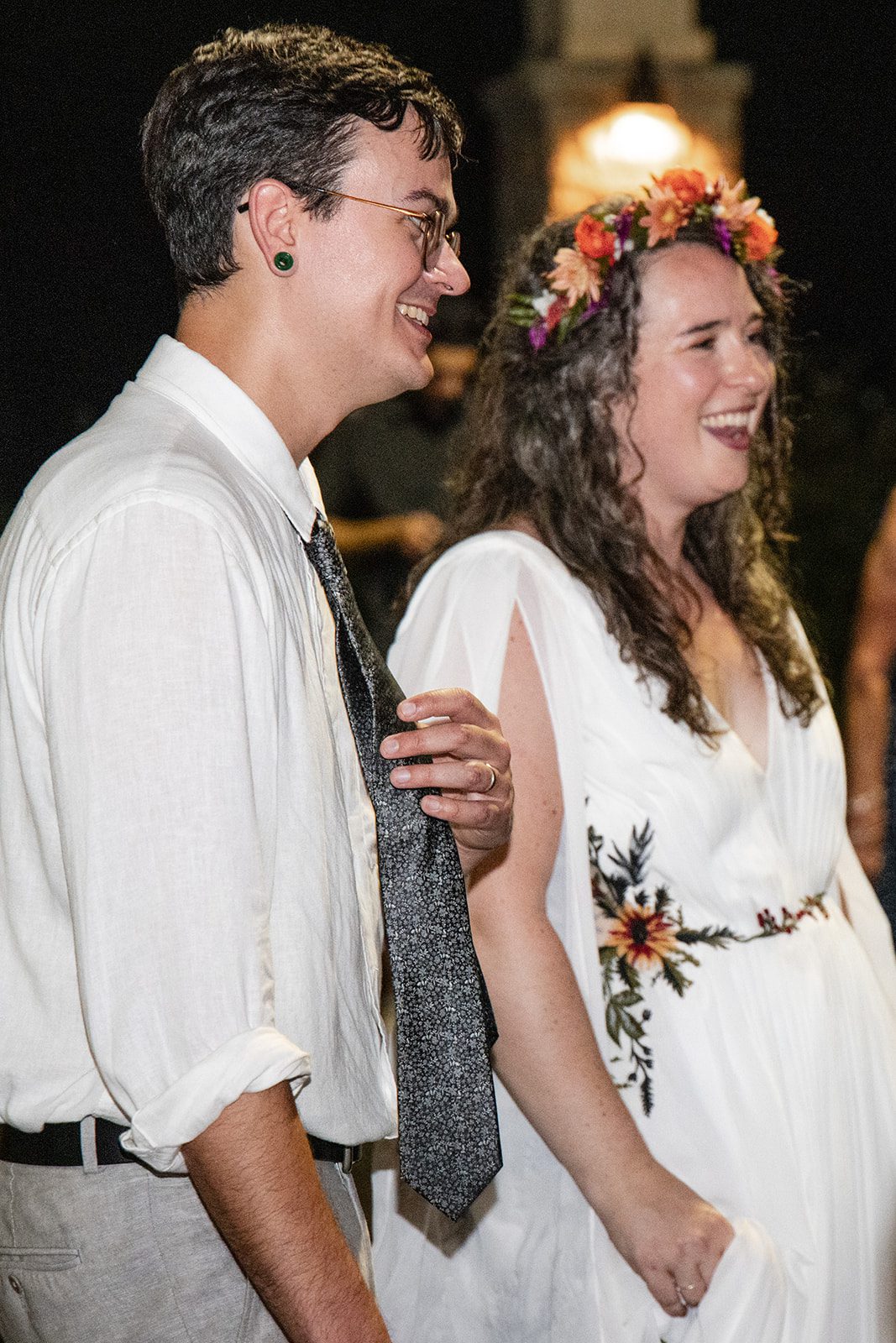Bride and groom at the reception