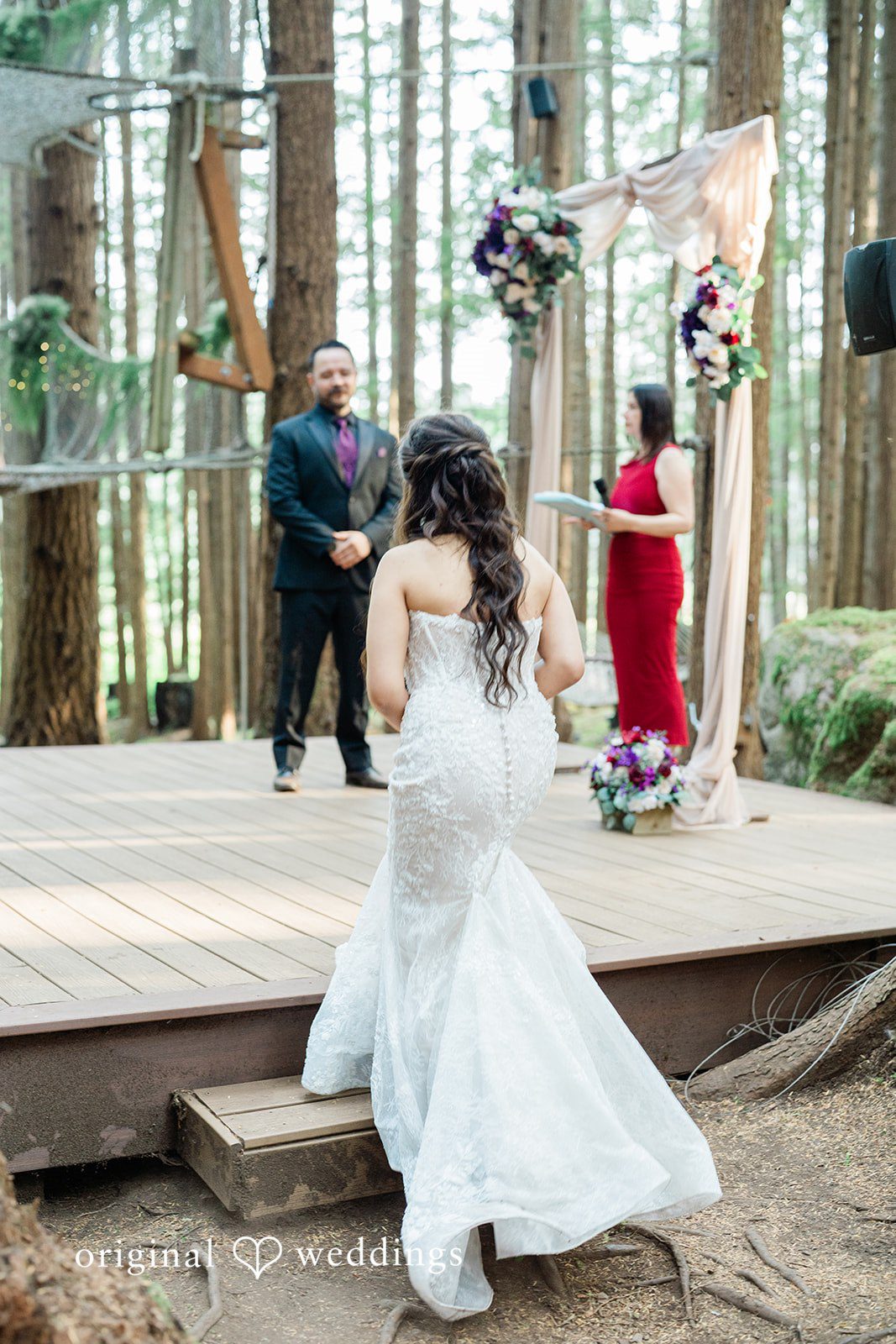Christopher + Lydia Bride walking down the aisle