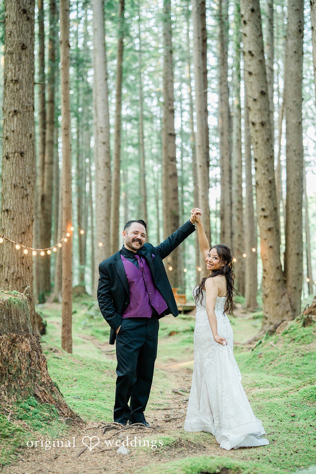 Christopher + Lydia Couple sharing a moment in the woods