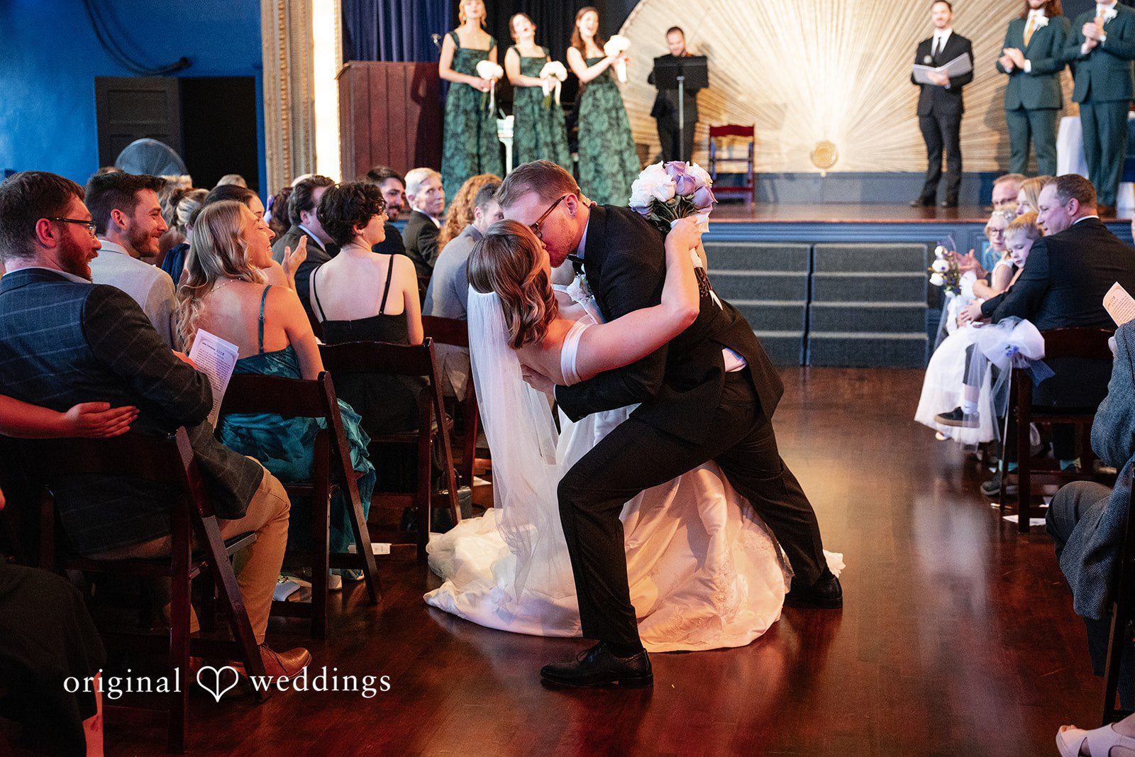 Guests dancing during the reception