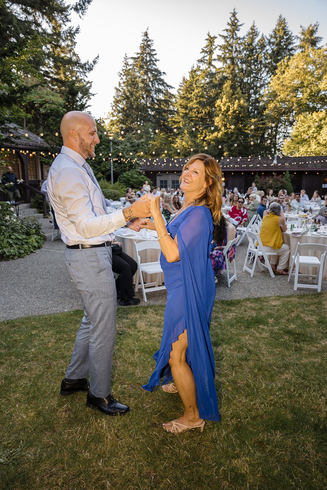 Guests dancing at the reception