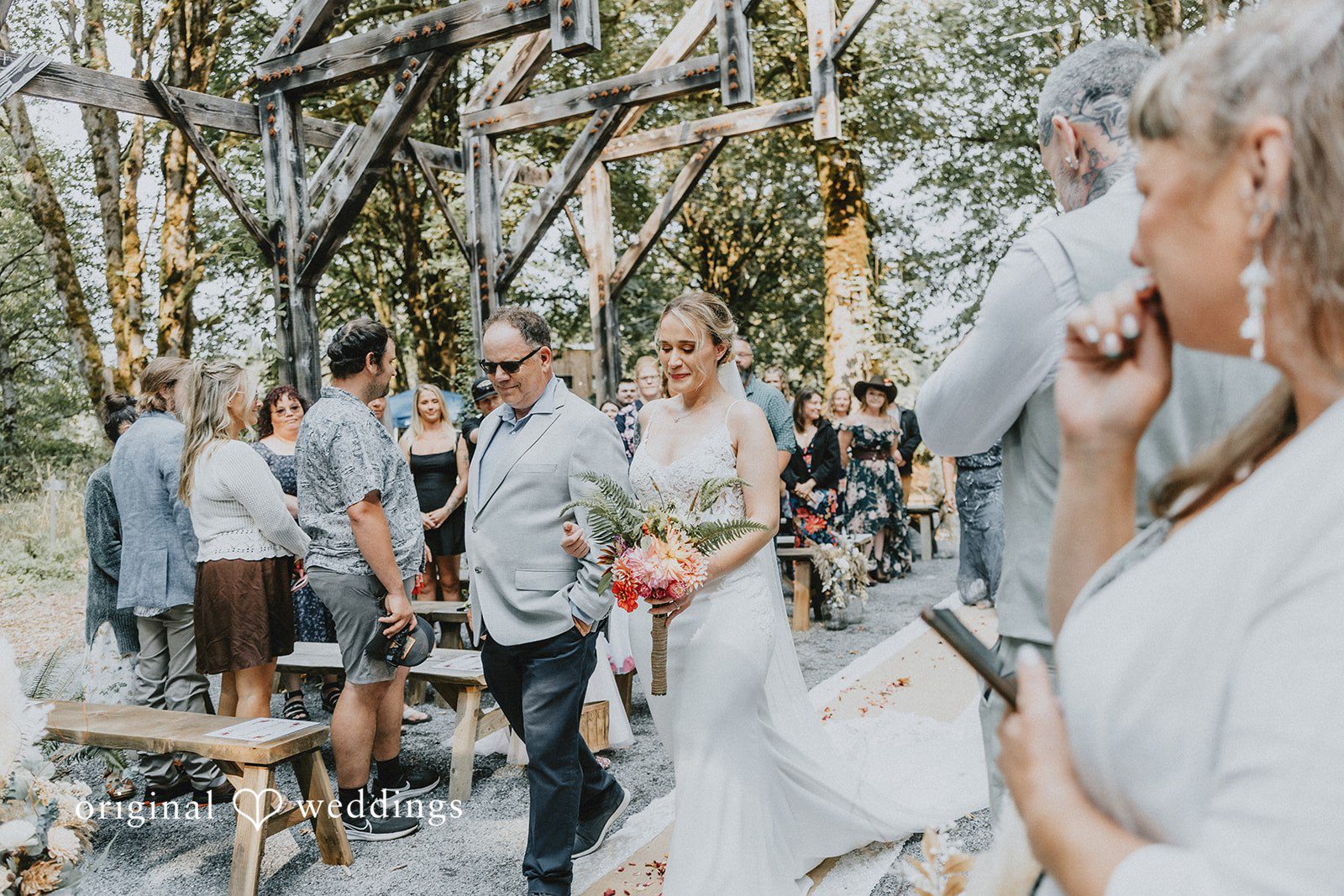 Kailyn + Tony Guests gathered in the forest
