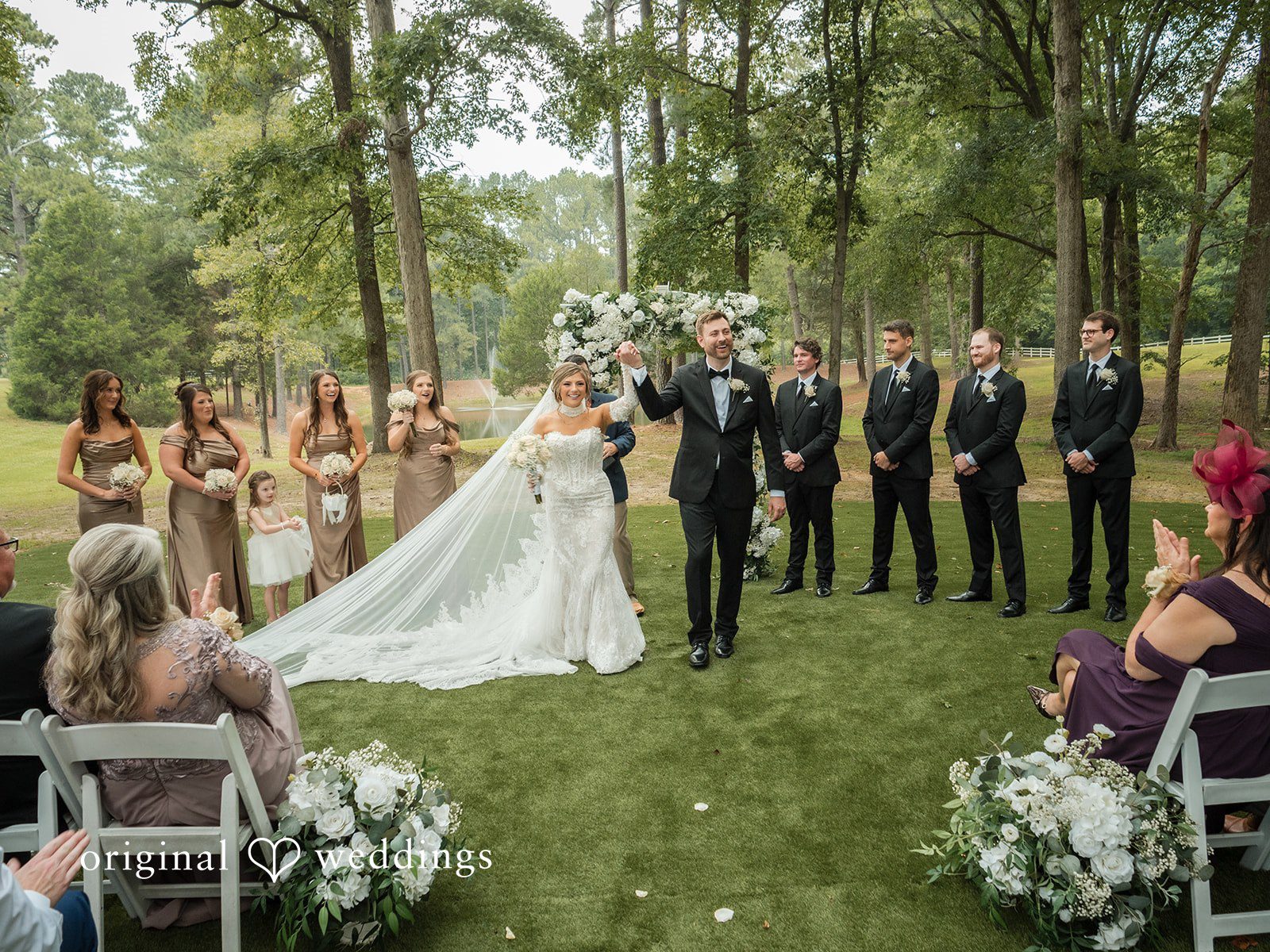 Holly + Adam Ceremony on the lawn with guests