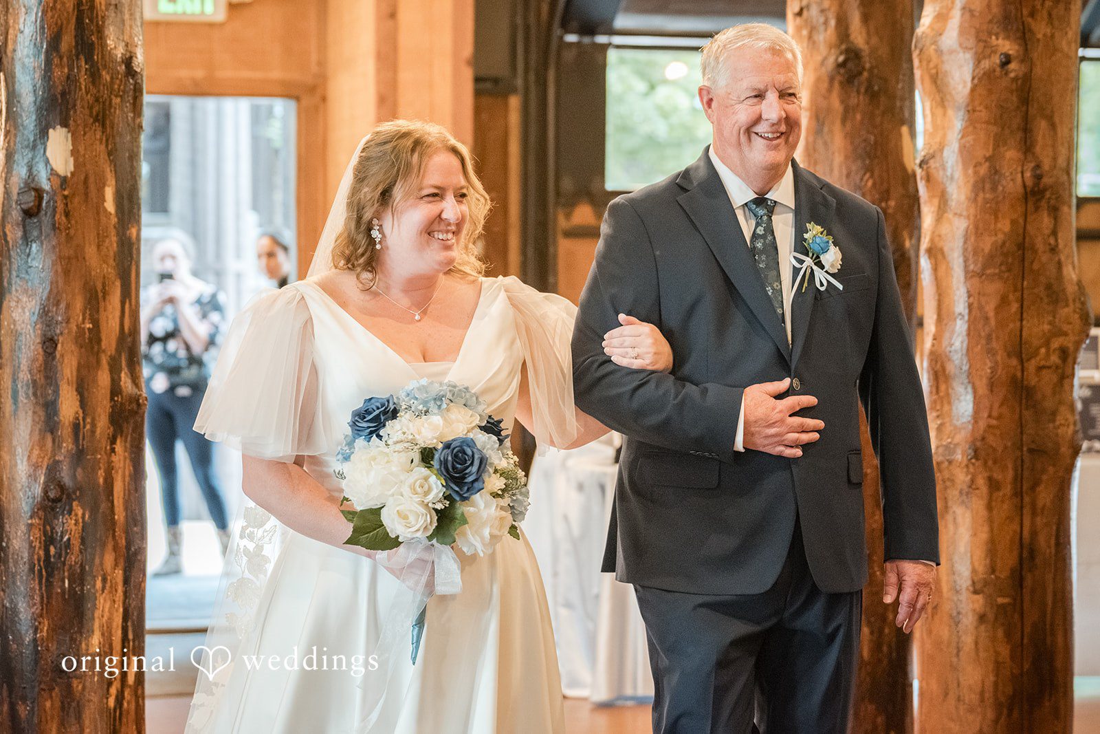 Faith + Brandon Bride walking down the aisle with her father