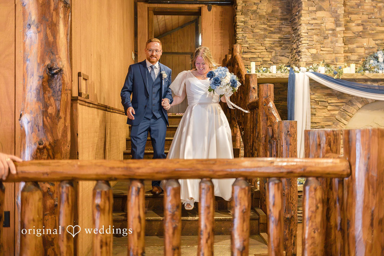 Faith + Brandon Couple at the altar in the lodge