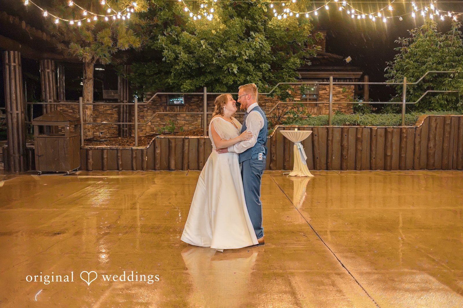 Faith + Brandon Couple dancing on the lodge floor