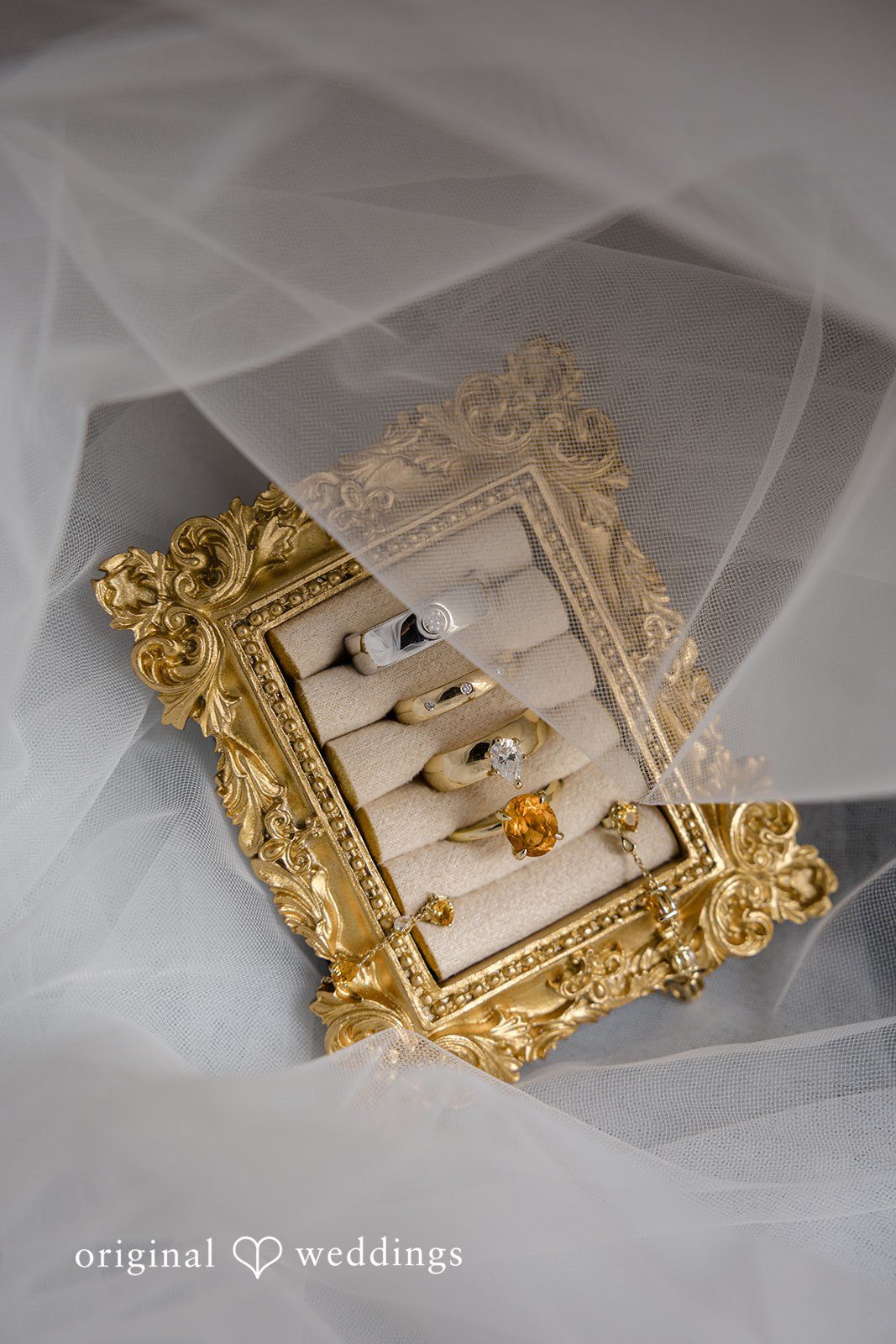 Gold framed bridal keepsake