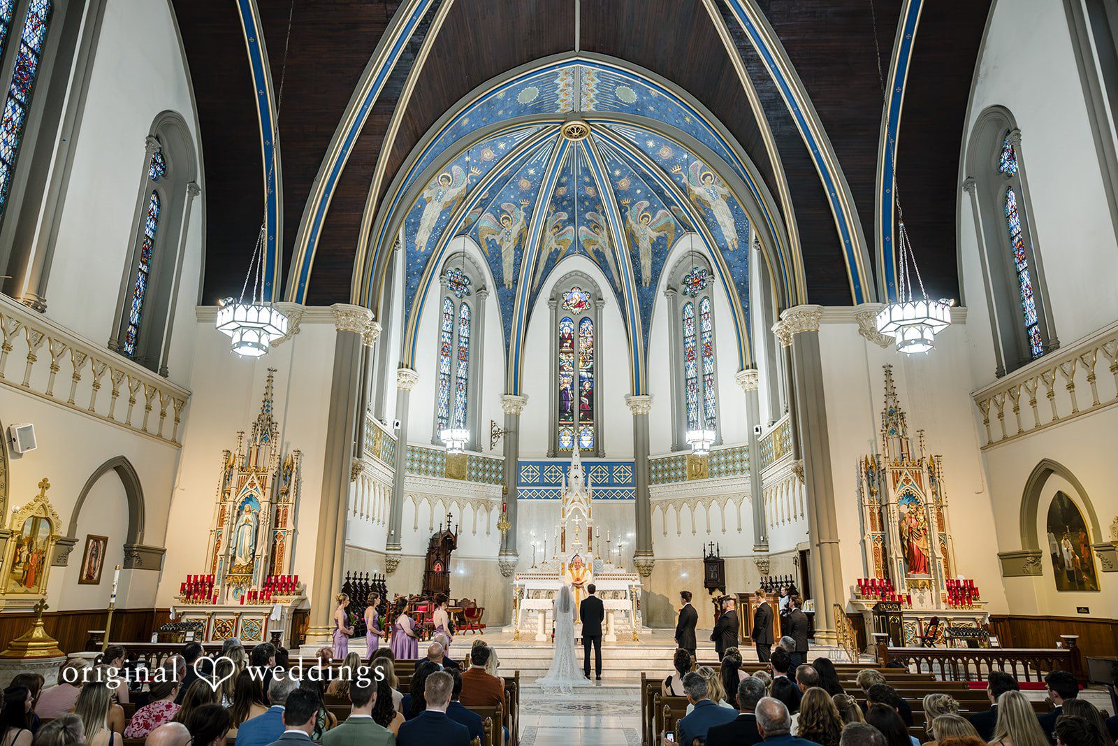 Wide view of the ceremony inside St John the Evangelist Catholic Church