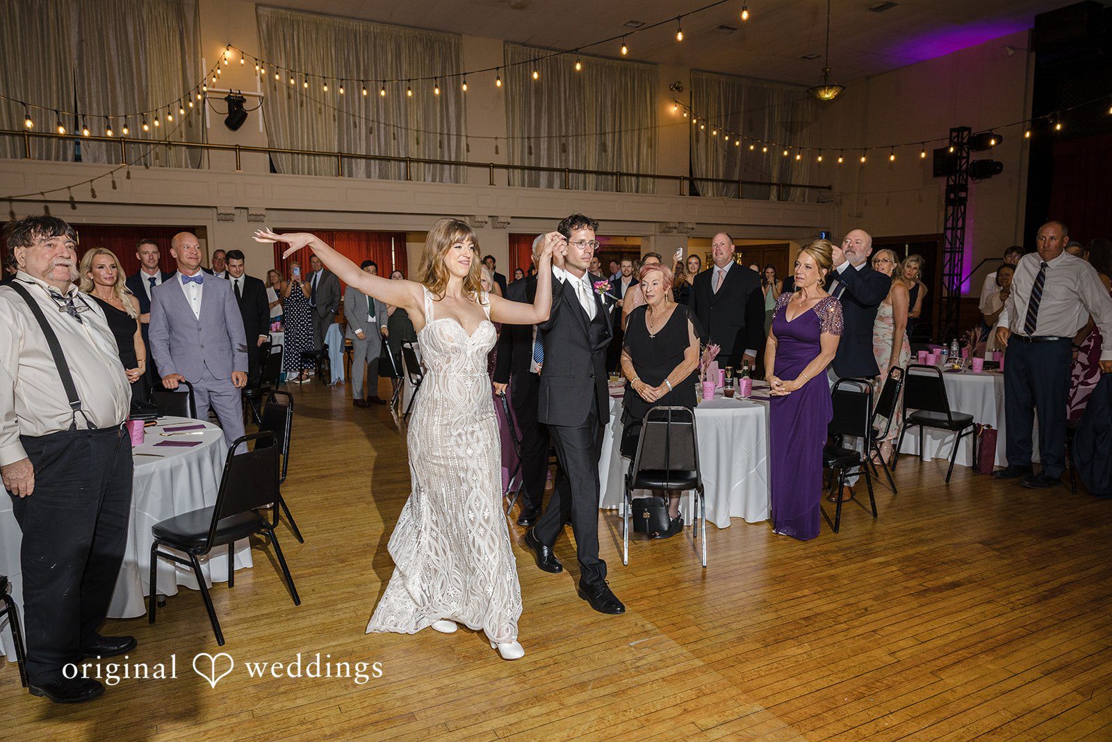 Couple dancing into the reception
