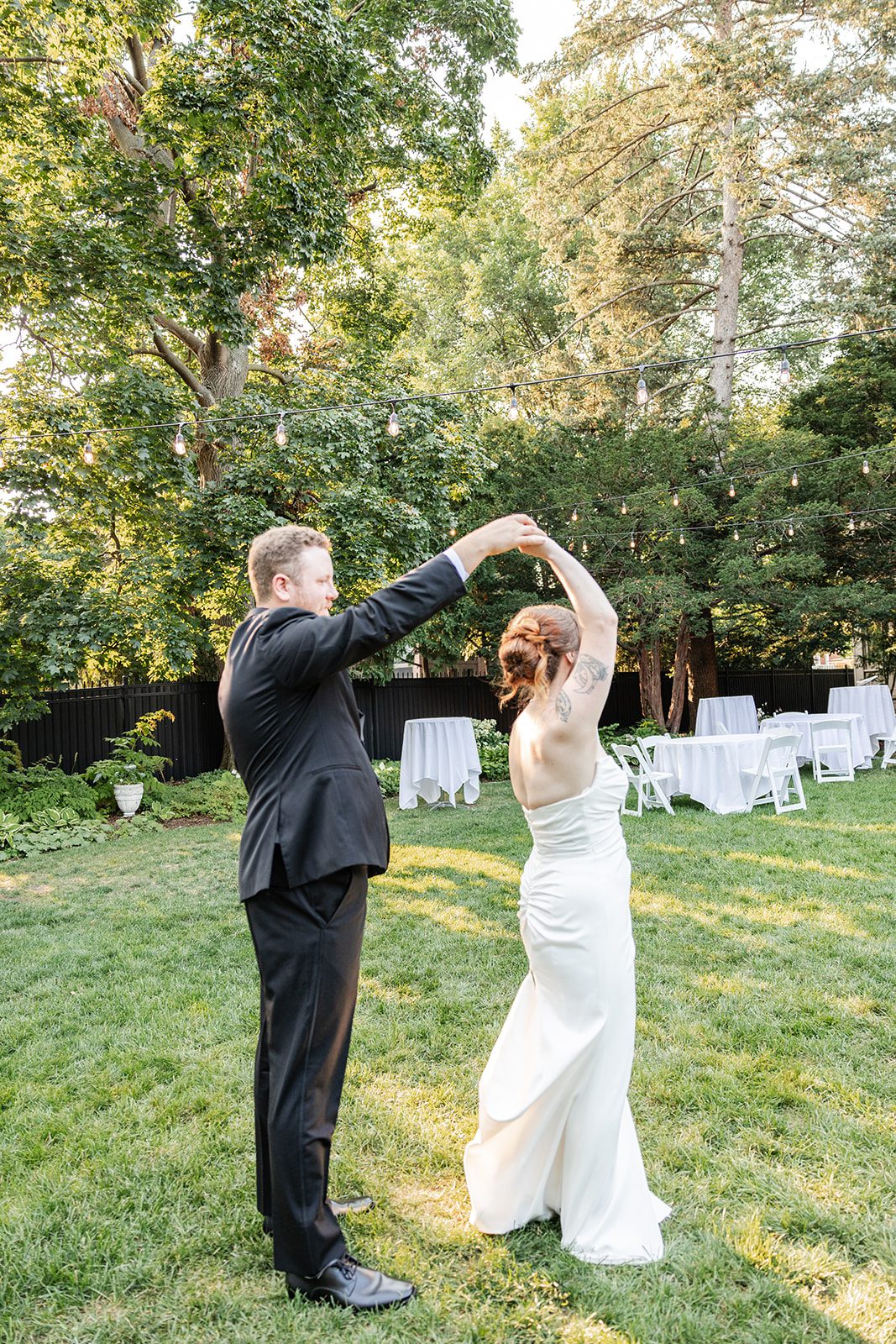 Couple dancing on the lawn Couple dancing on the lawn