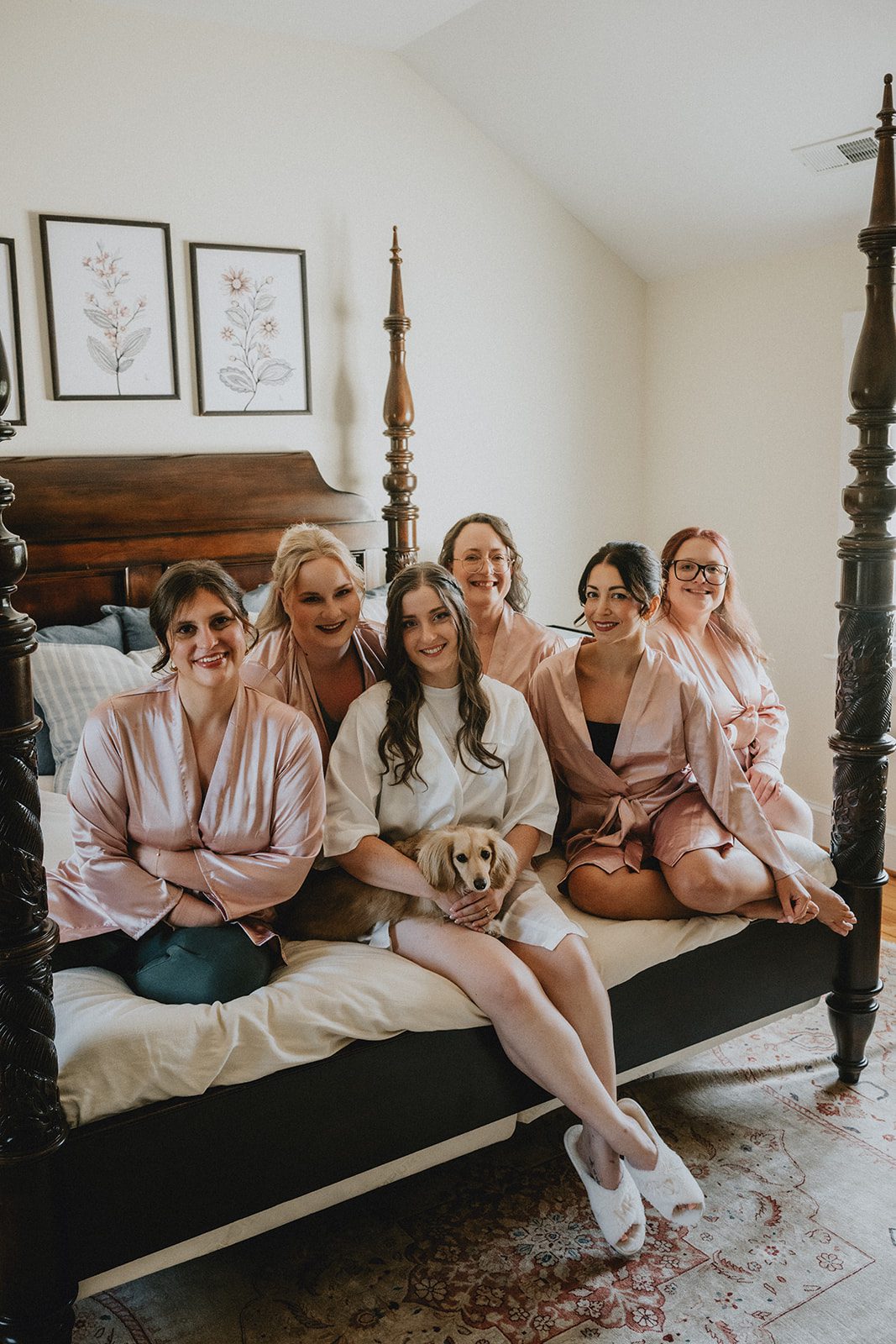 stone-tower-winery-rustic-washington-dc-nikkie-tyler-p013-15 Bride with her bridesmaids in the bridal suite