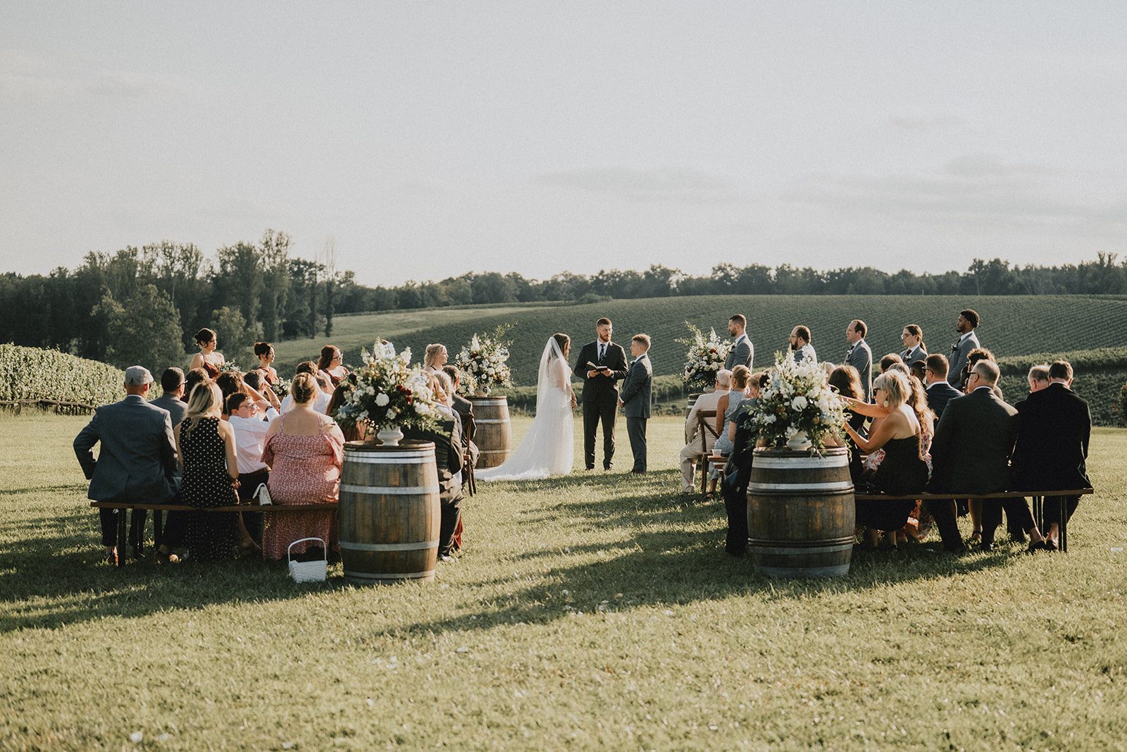 stone-tower-winery-rustic-washington-dc-nikkie-tyler-p019-08 Guests seated for the outdoor ceremony at Stone Tower Winery