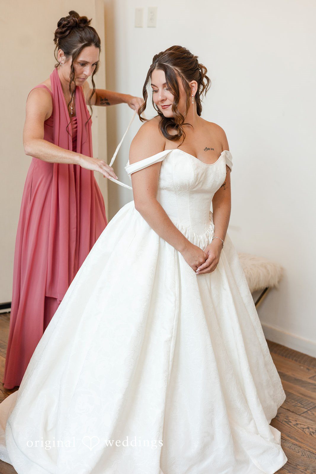 The bride gets ready