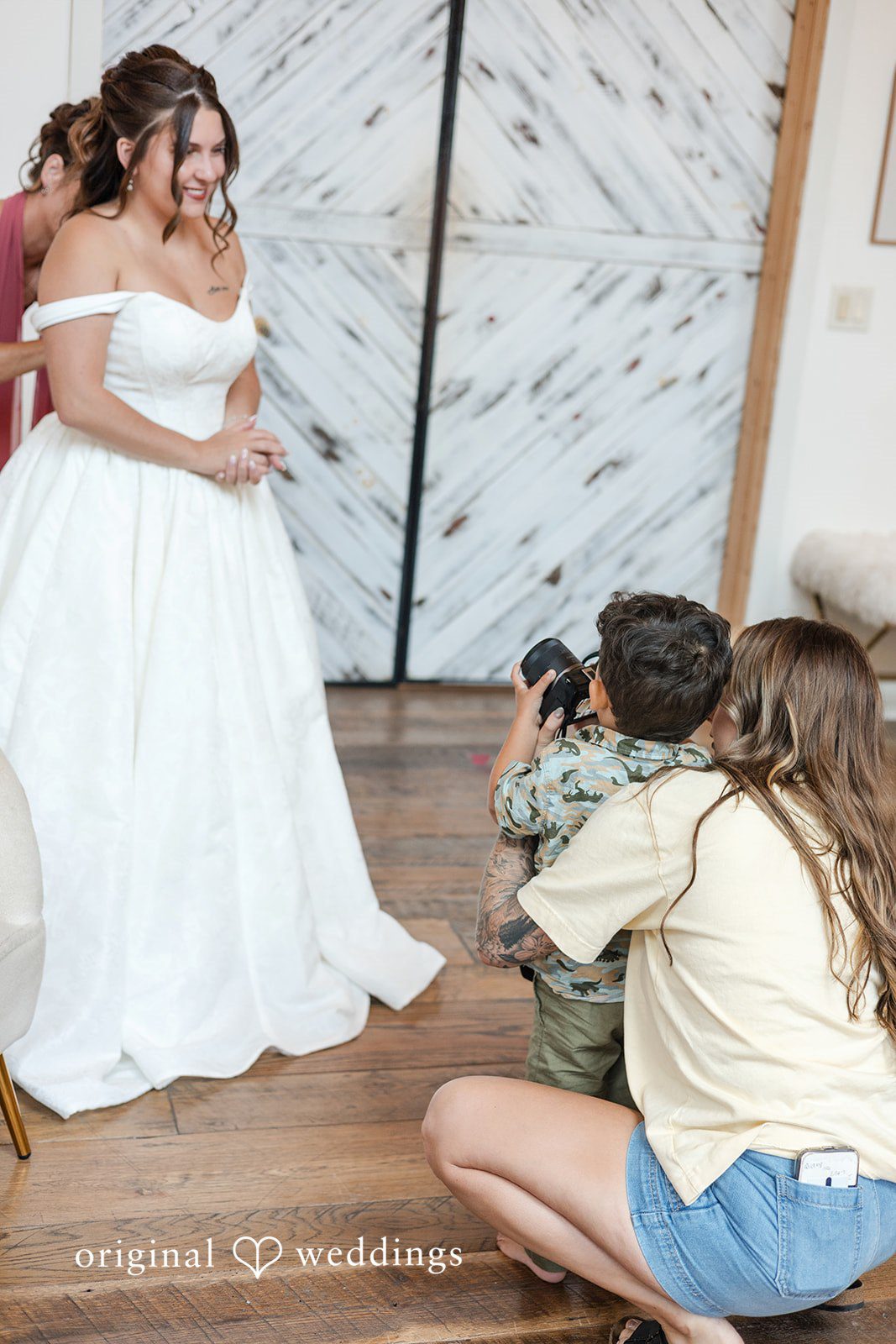 Beautiful moment before the wedding ceremony