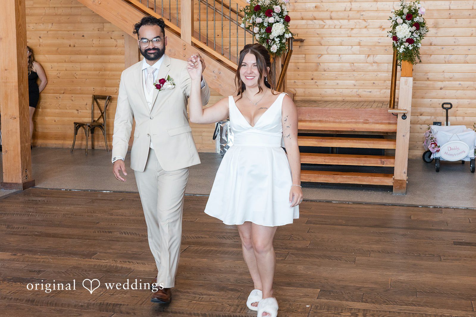 The couple makes a beautiful entrance