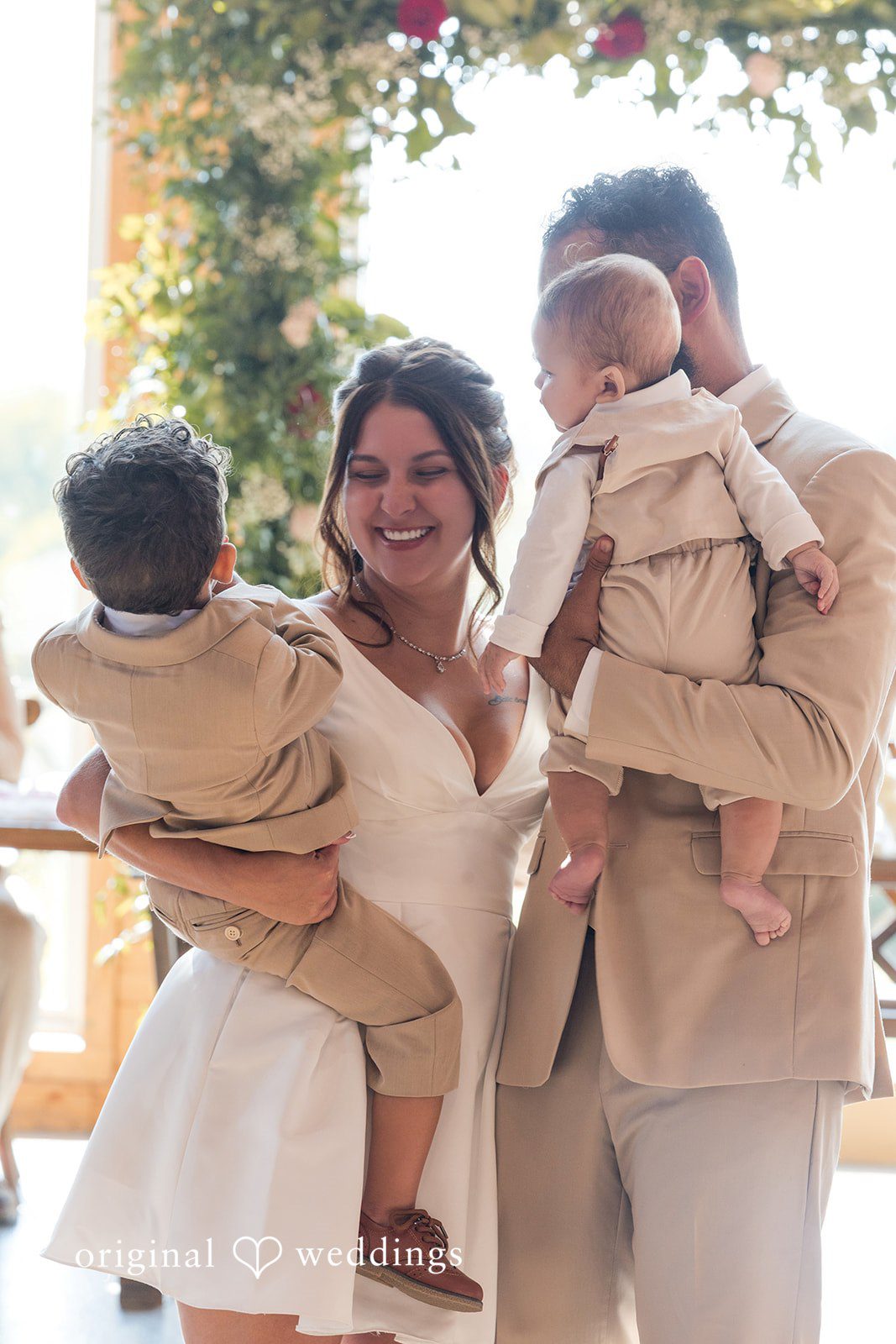 The couple with their babies