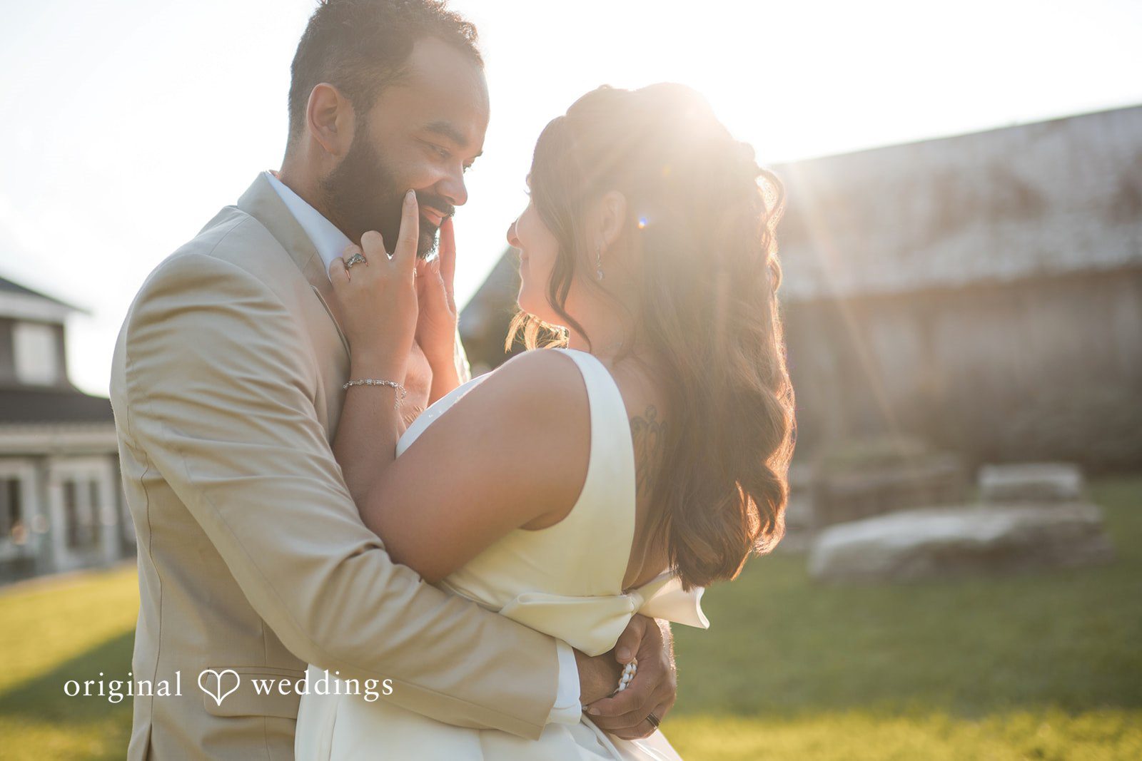 The couple shares a romantic moment
